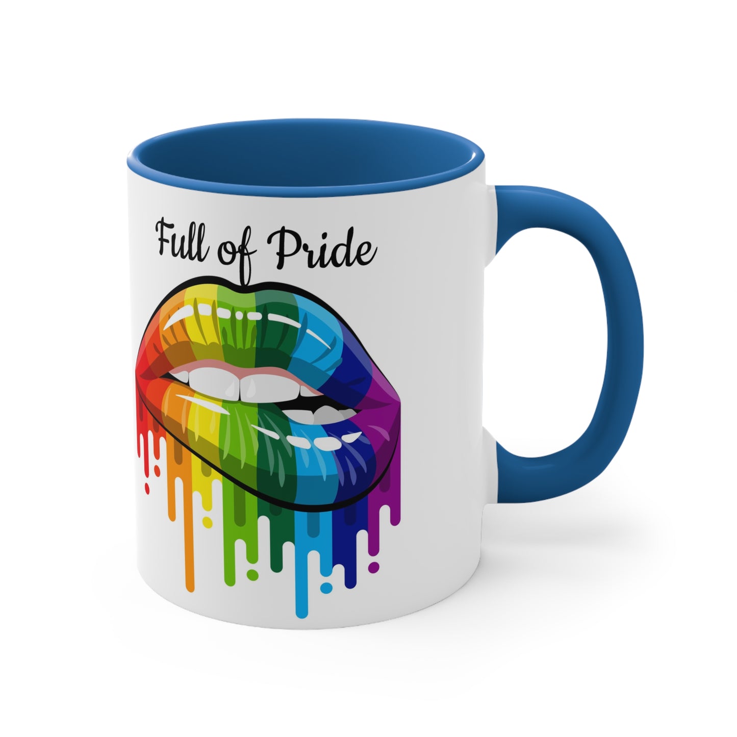 Open Mouth Rainbow Lips Full of Pride Coffee Mug, 11oz