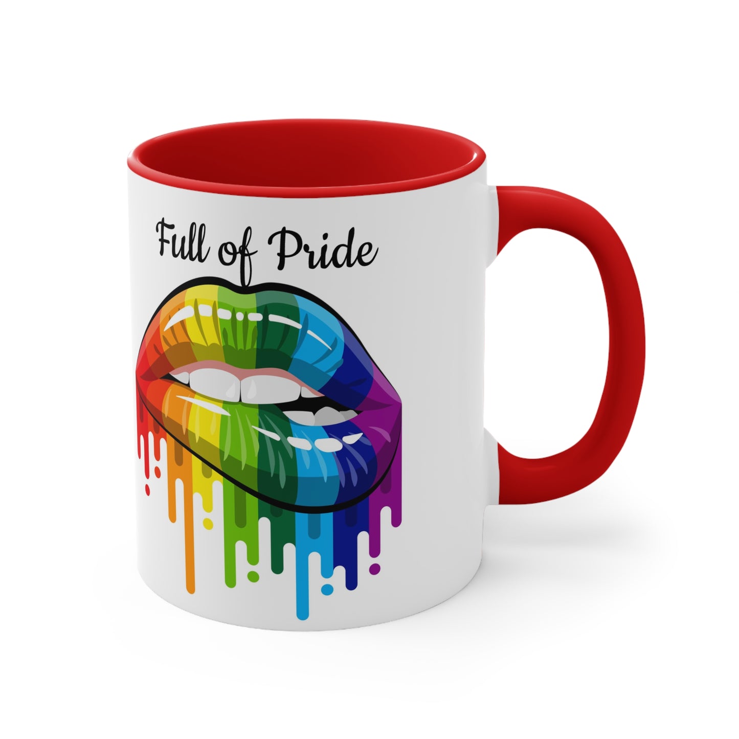 Open Mouth Rainbow Lips Full of Pride Coffee Mug, 11oz