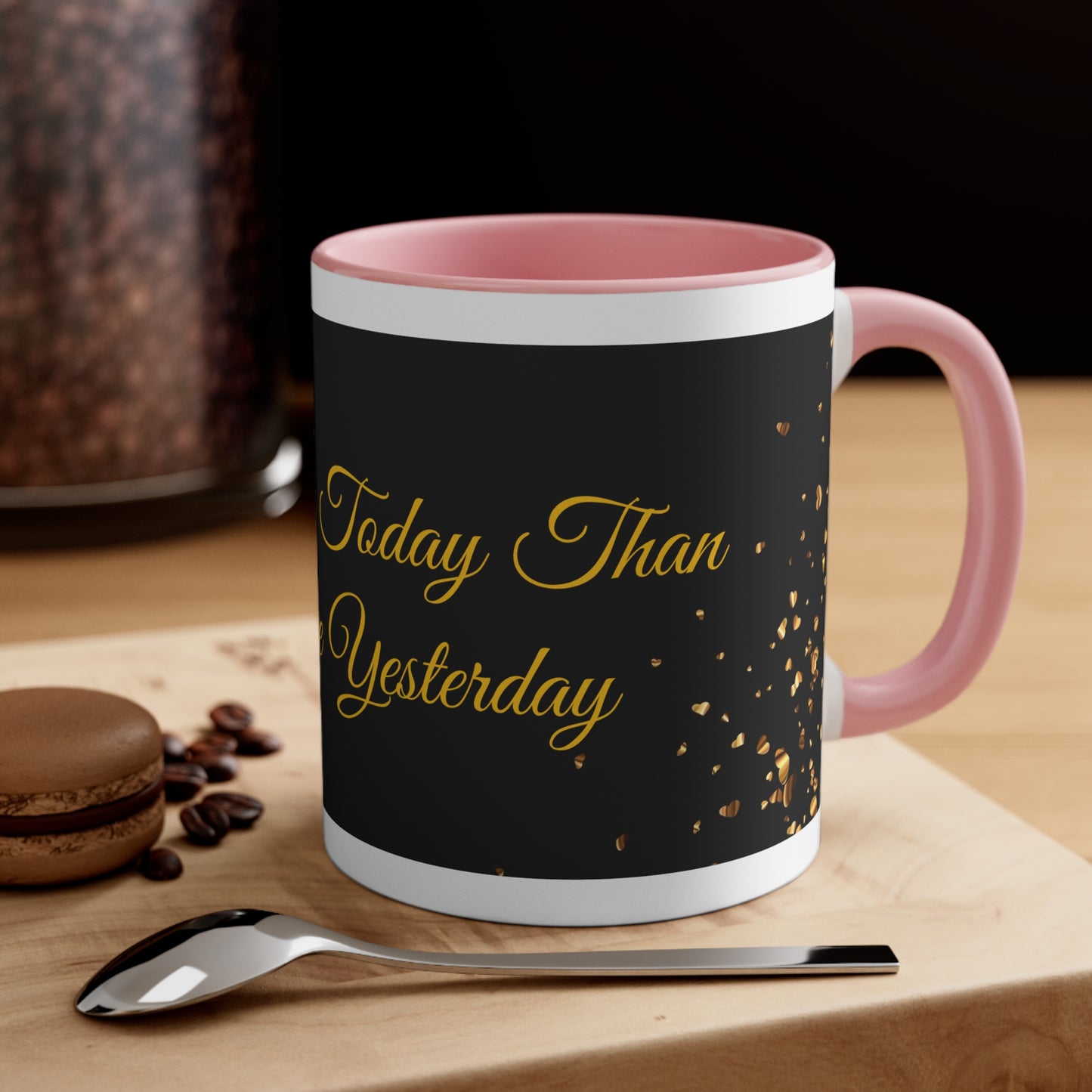 Be Better Today Sparkling Golden Heart Ceramic 11oz Accent Coffee Mug