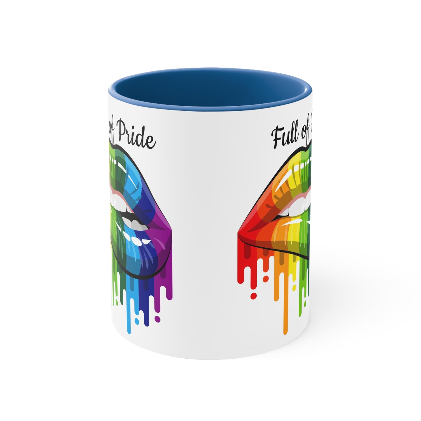 Open Mouth Rainbow Lips Full of Pride Coffee Mug, 11oz