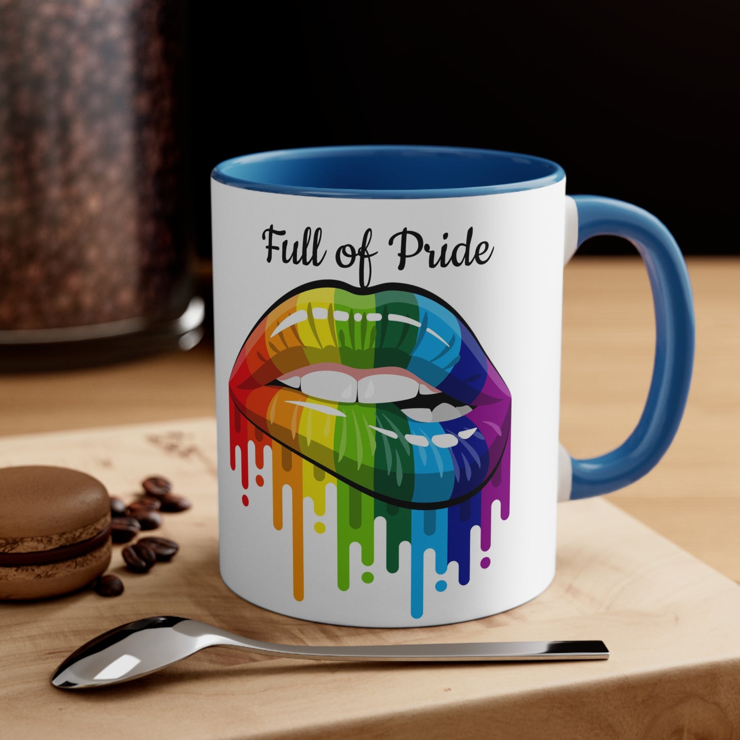 Open Mouth Rainbow Lips Full of Pride Coffee Mug, 11oz