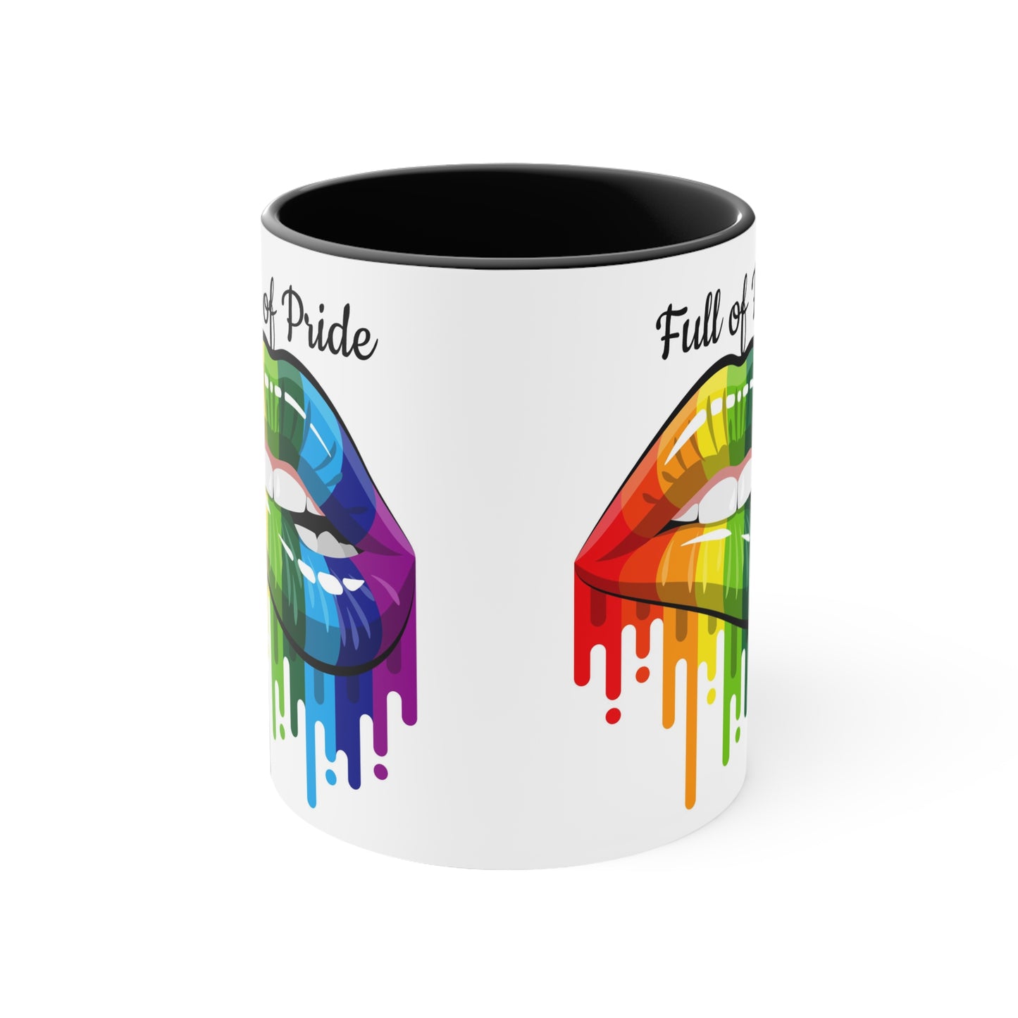 Open Mouth Rainbow Lips Full of Pride Coffee Mug, 11oz