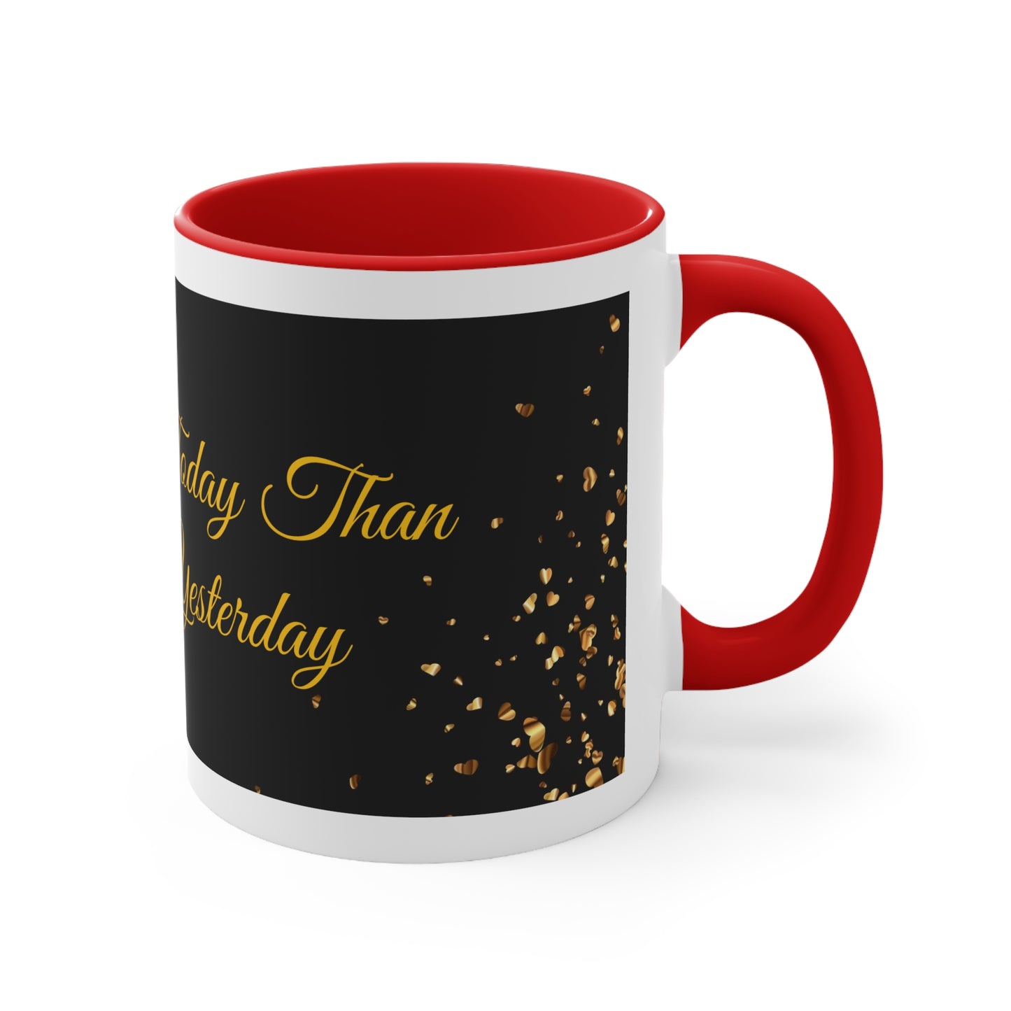 Be Better Today Sparkling Golden Heart Ceramic 11oz Accent Coffee Mug