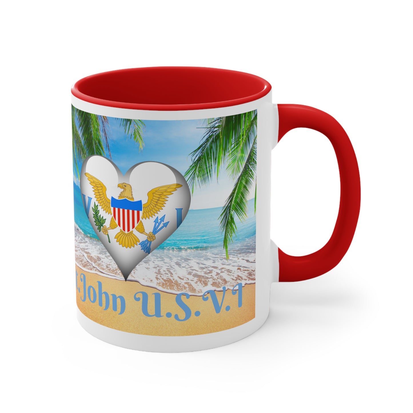 St. John USVI ~ I Luv Weh I From Accent Coffee Mug, 11oz