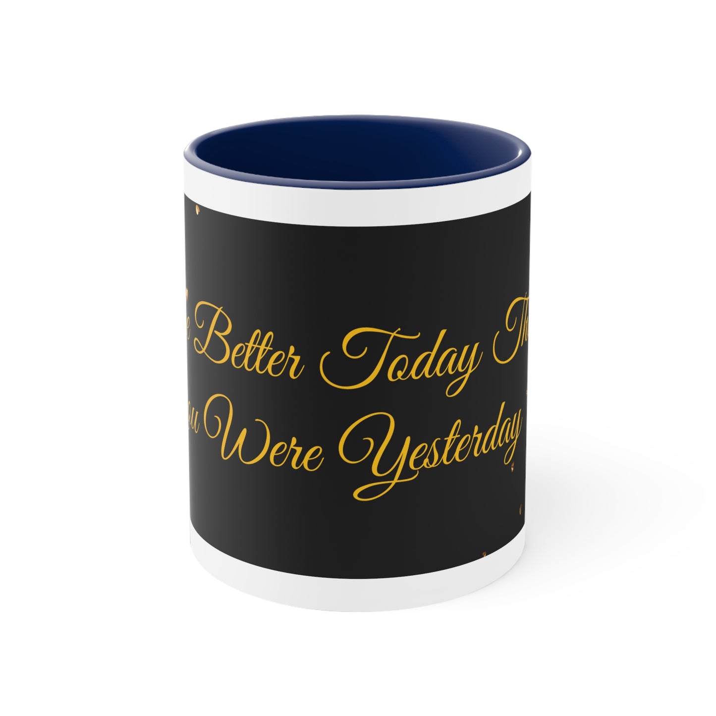 Be Better Today Sparkling Golden Heart Ceramic 11oz Accent Coffee Mug