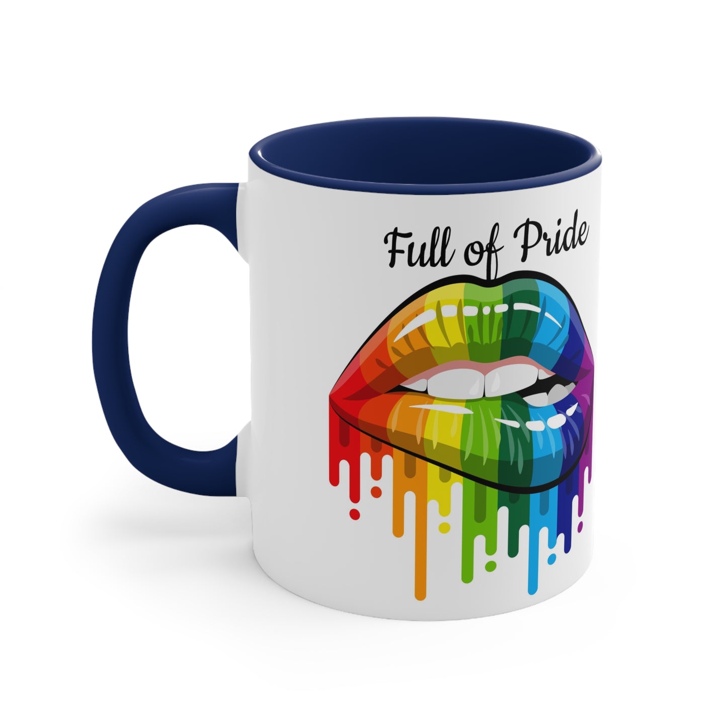Open Mouth Rainbow Lips Full of Pride Coffee Mug, 11oz