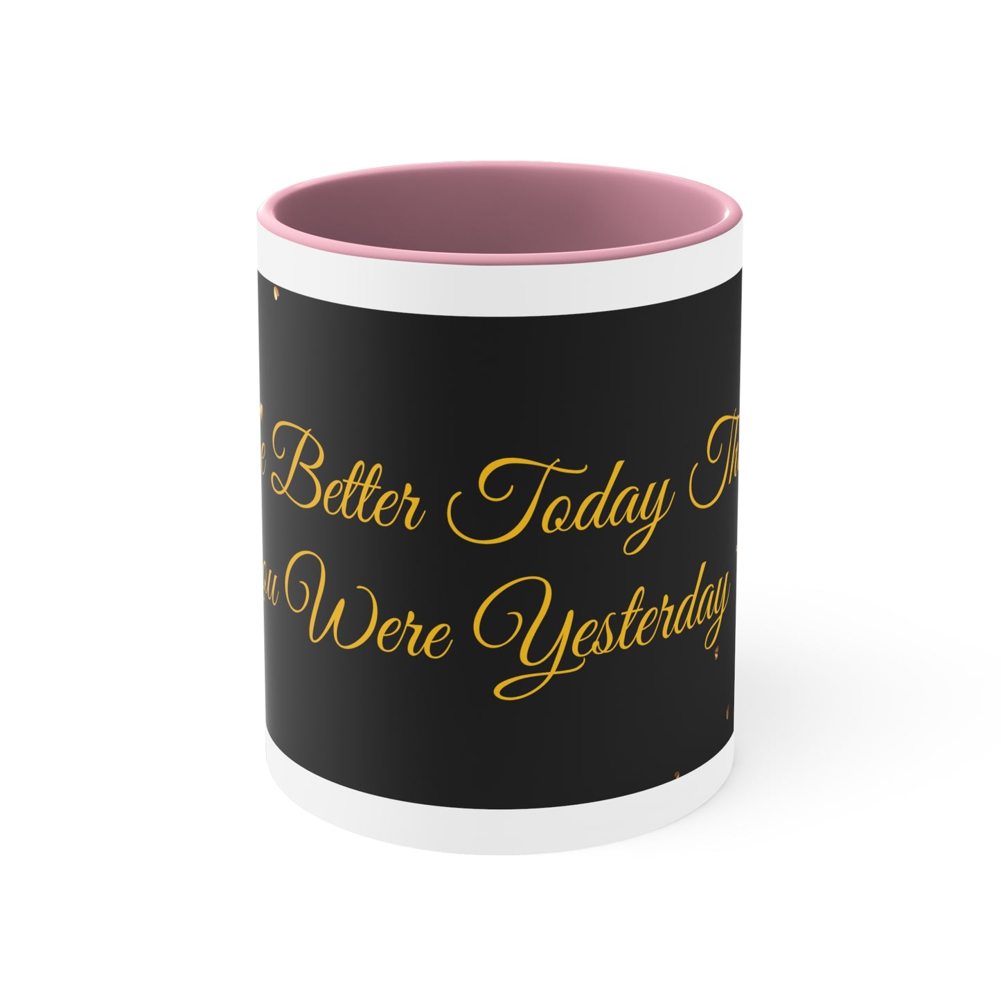 Be Better Today Sparkling Golden Heart Ceramic 11oz Accent Coffee Mug