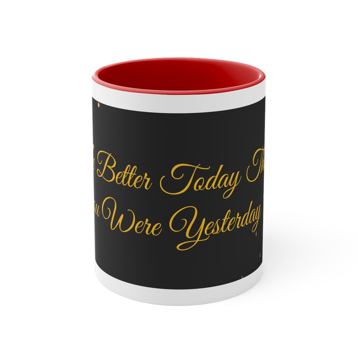 Be Better Today Sparkling Golden Heart Ceramic 11oz Accent Coffee Mug
