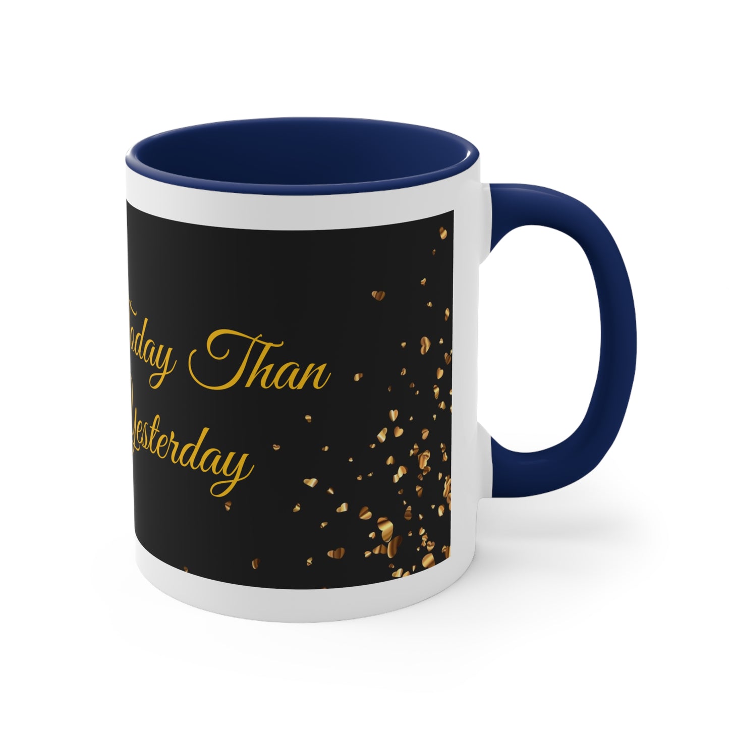 Be Better Today Sparkling Golden Heart Ceramic 11oz Accent Coffee Mug