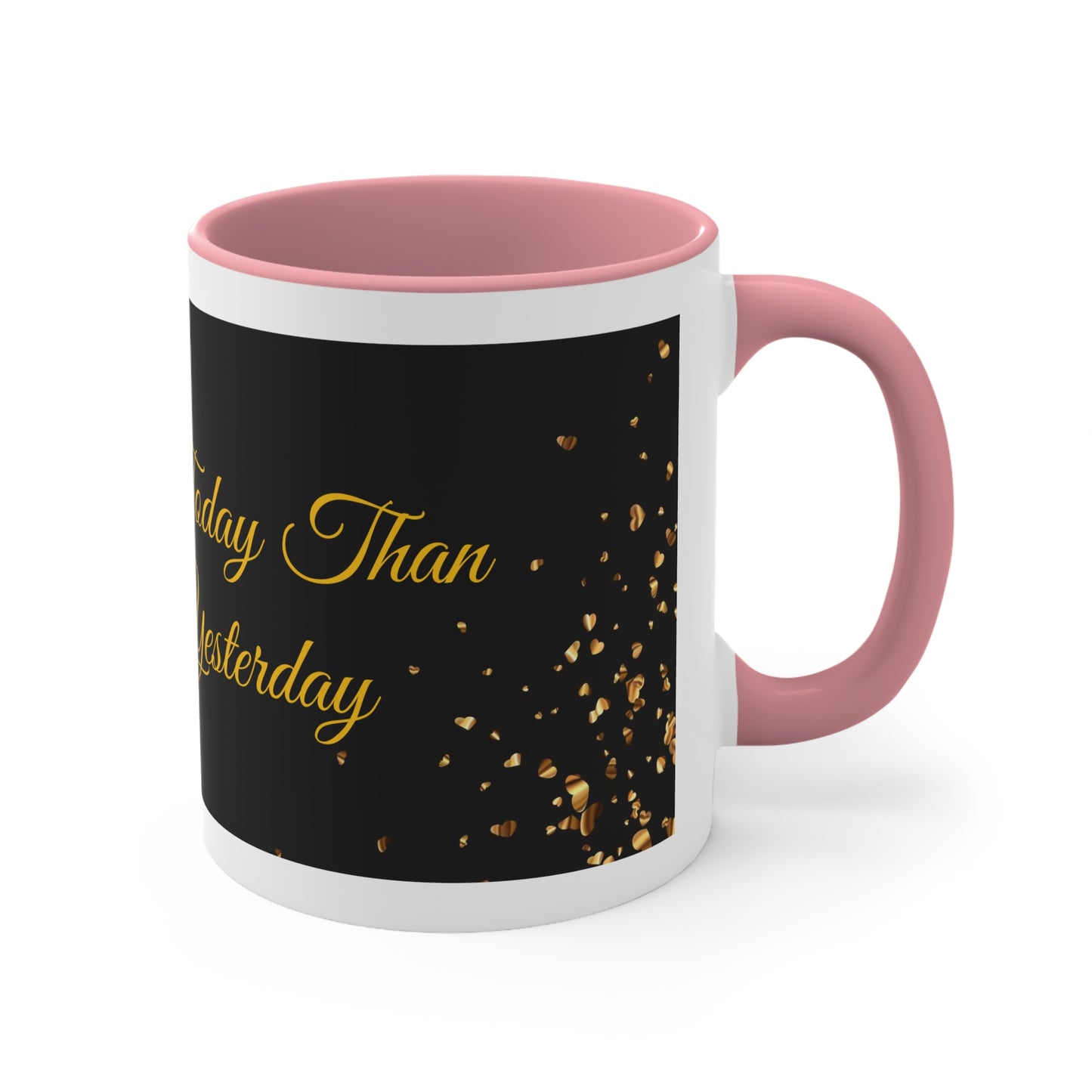 Be Better Today Sparkling Golden Heart Ceramic 11oz Accent Coffee Mug