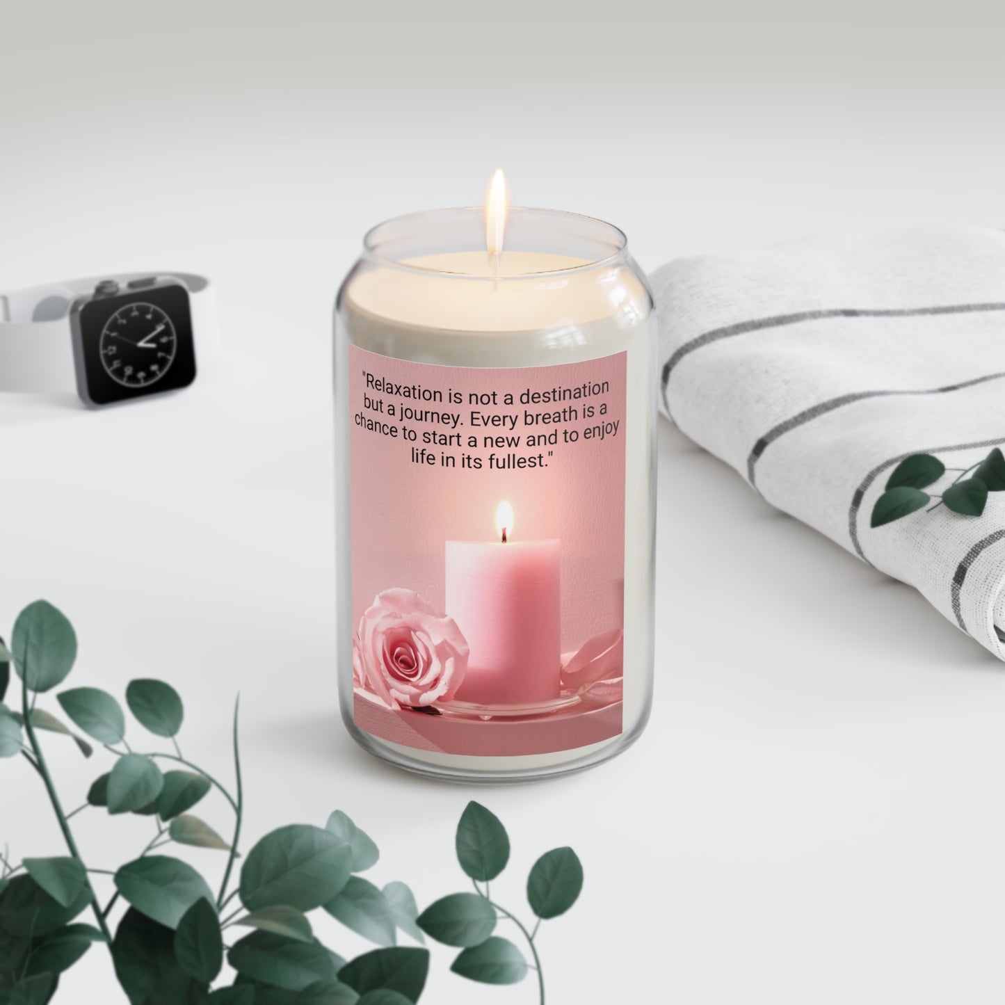 "Relax and Enjoy the Journey" Scented Candle, 13.75oz