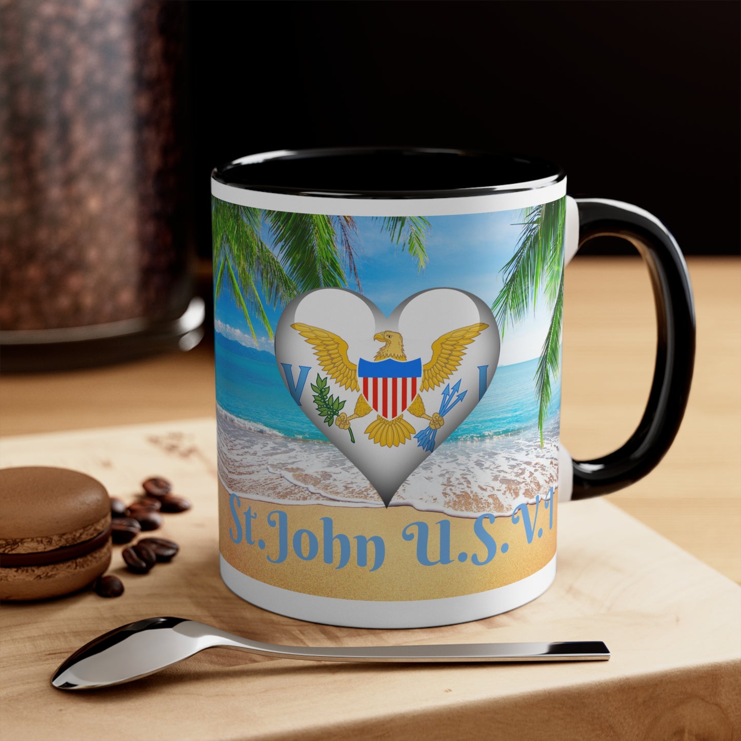 St. John USVI ~ I Luv Weh I From Accent Coffee Mug, 11oz