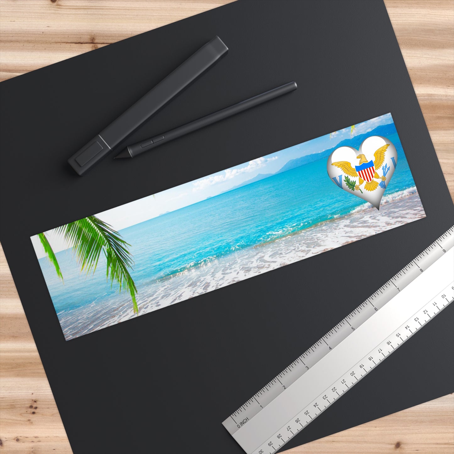 USVI Beach: Premium Water-Resistant Vinyl with Easy Peel Backing and Matte Finish Bumper Stickers
