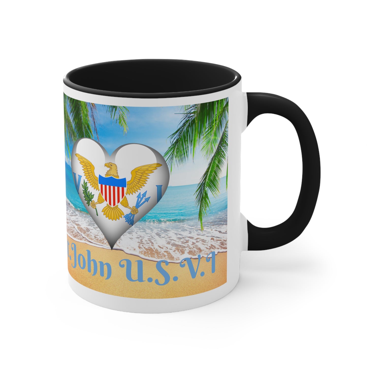 St. John USVI ~ I Luv Weh I From Accent Coffee Mug, 11oz