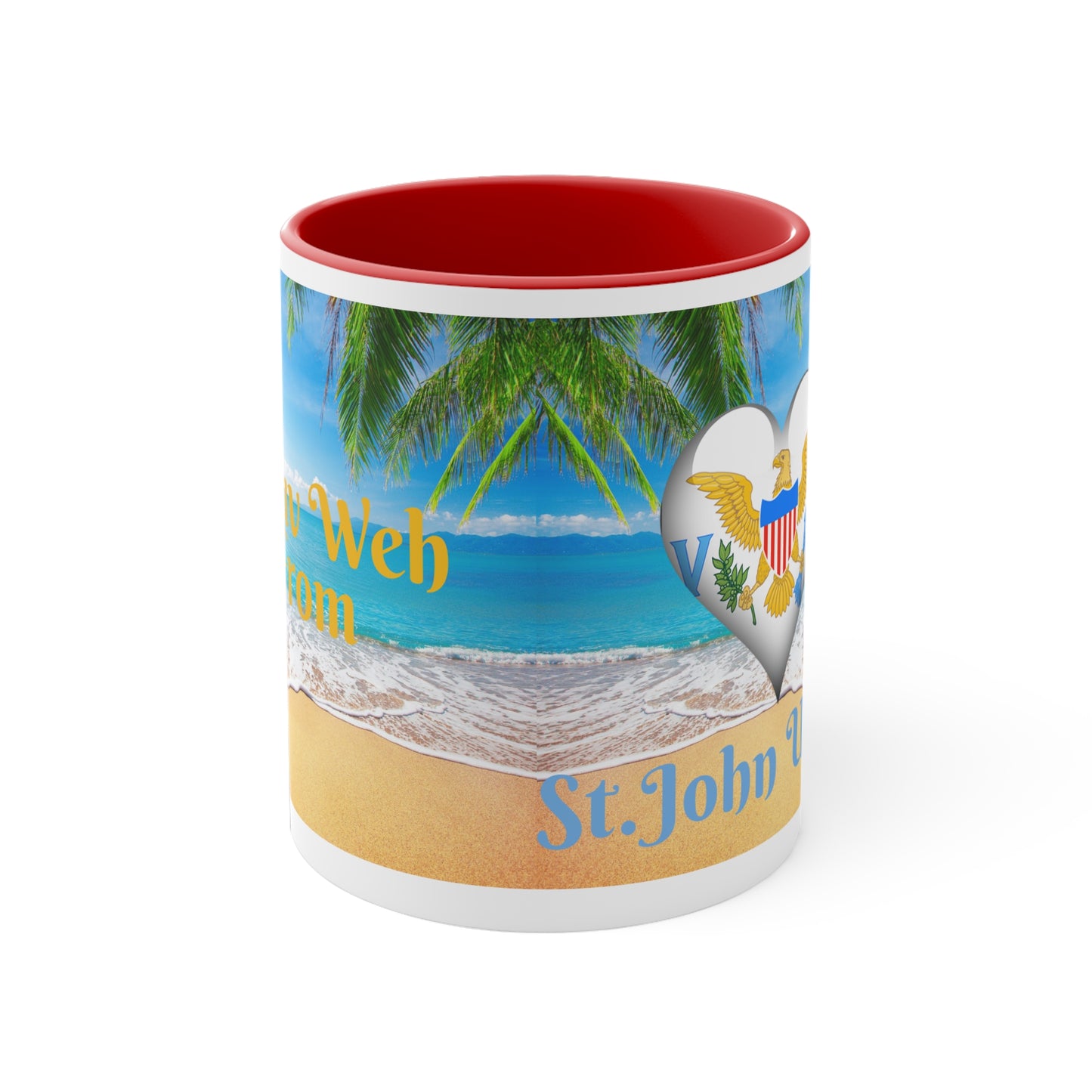 St. John USVI ~ I Luv Weh I From Accent Coffee Mug, 11oz