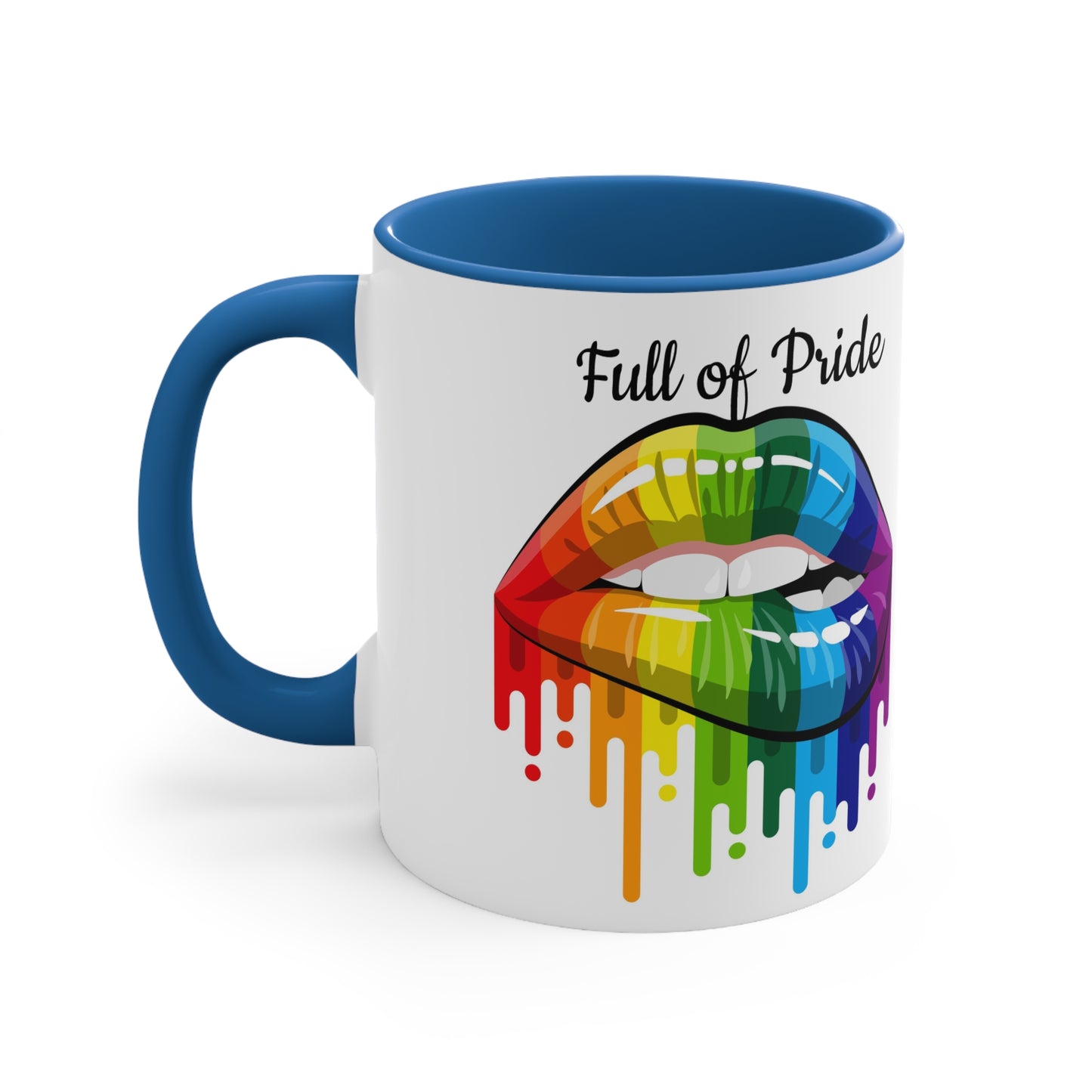 Open Mouth Rainbow Lips Full of Pride Coffee Mug, 11oz