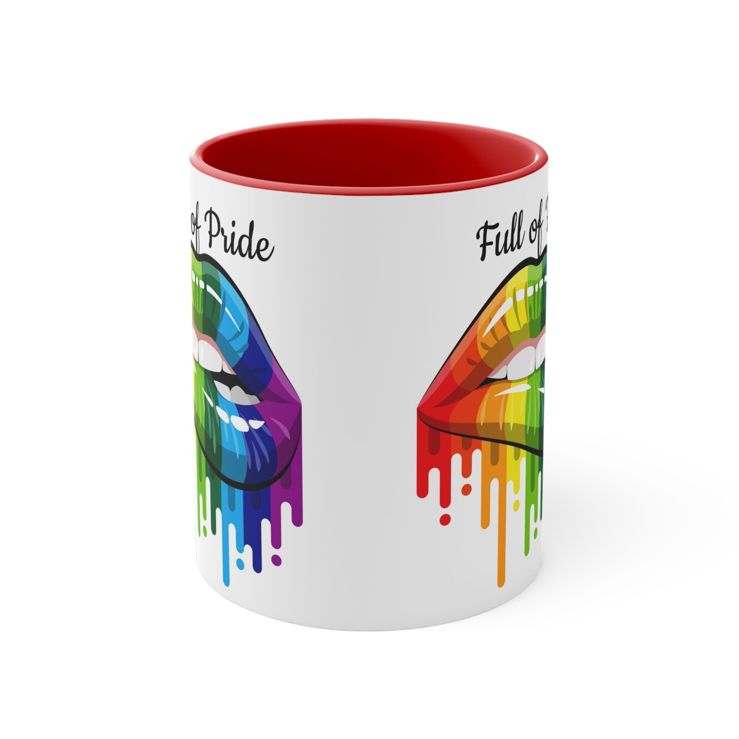 Open Mouth Rainbow Lips Full of Pride Coffee Mug, 11oz