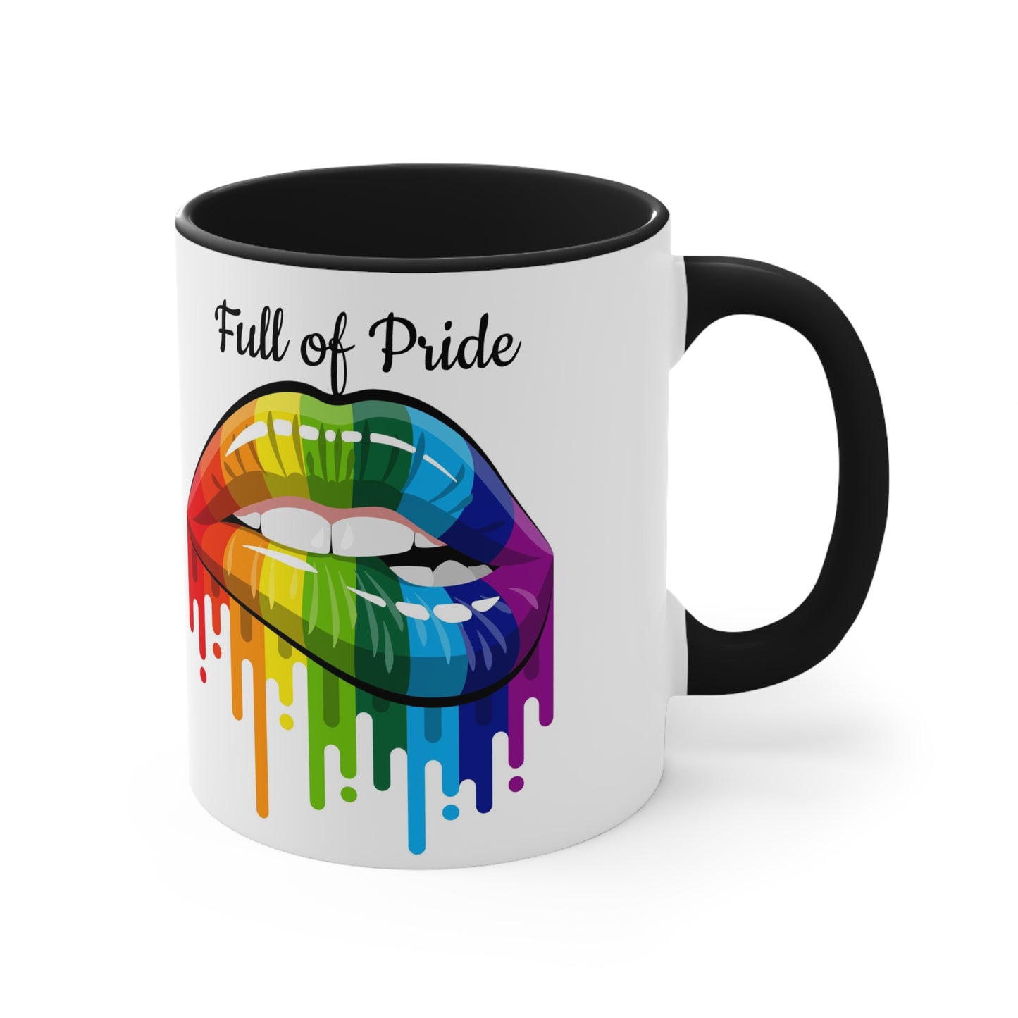 Open Mouth Rainbow Lips Full of Pride Coffee Mug, 11oz