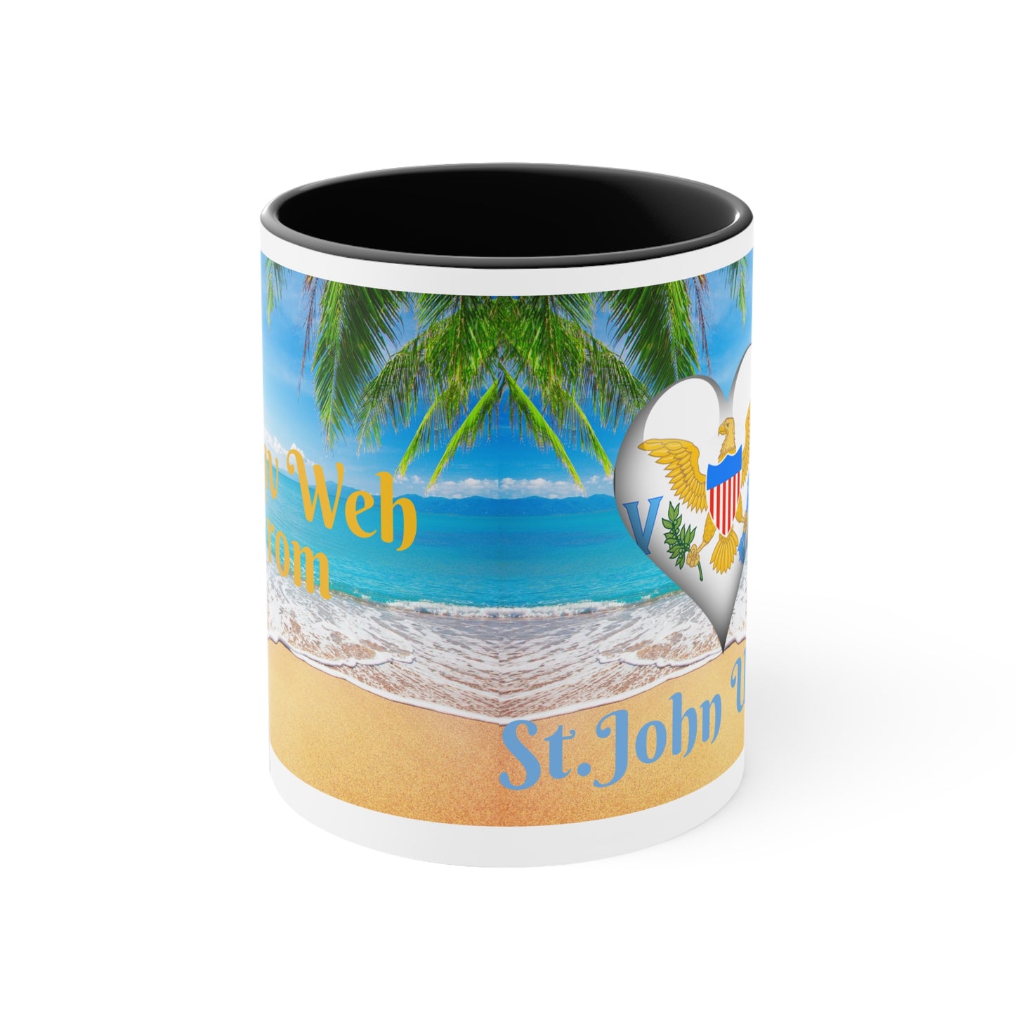 St. John USVI ~ I Luv Weh I From Accent Coffee Mug, 11oz