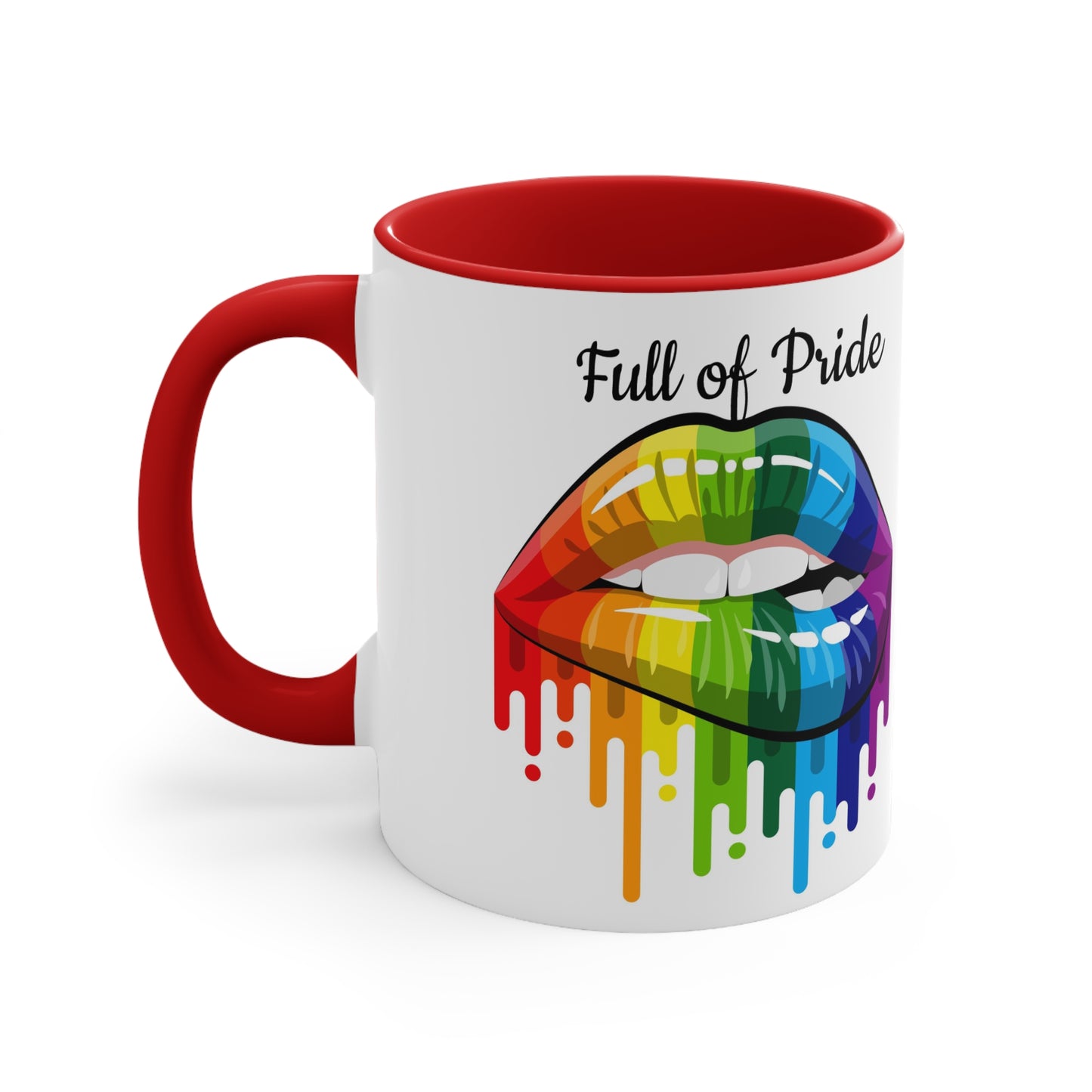 Open Mouth Rainbow Lips Full of Pride Coffee Mug, 11oz