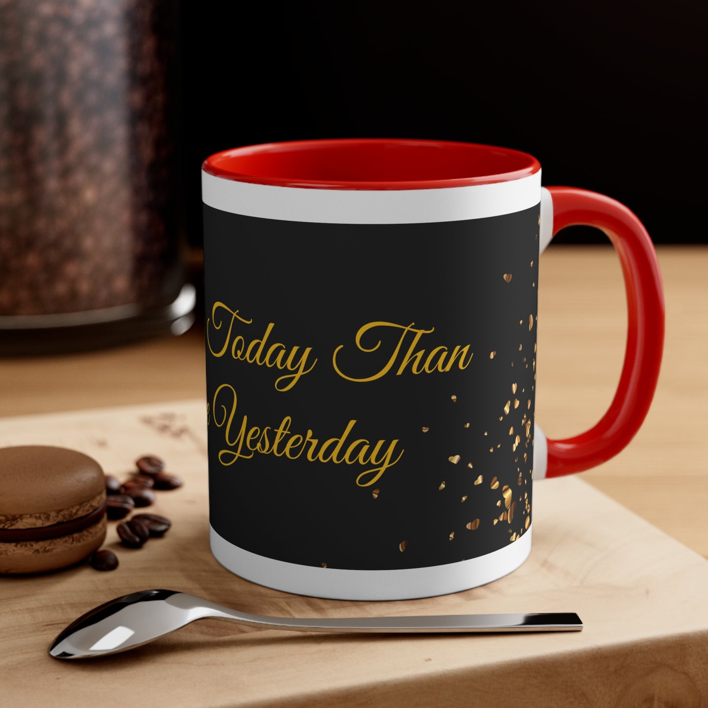 Be Better Today Sparkling Golden Heart Ceramic 11oz Accent Coffee Mug