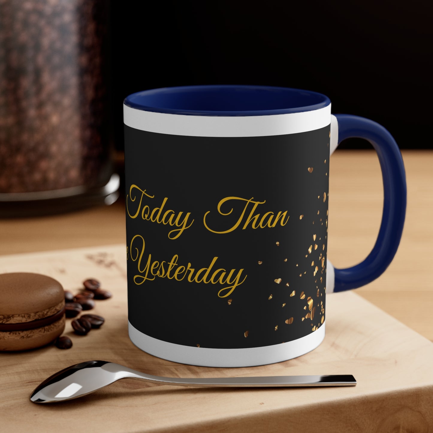 Be Better Today Sparkling Golden Heart Ceramic 11oz Accent Coffee Mug