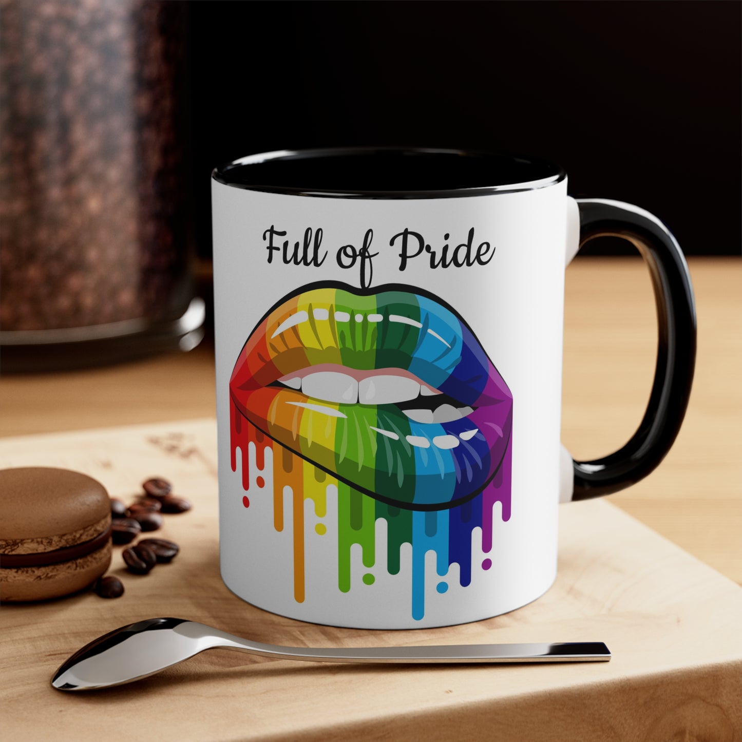 Open Mouth Rainbow Lips Full of Pride Coffee Mug, 11oz