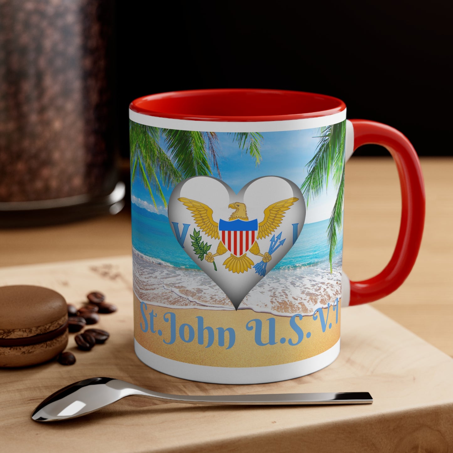 St. John USVI ~ I Luv Weh I From Accent Coffee Mug, 11oz