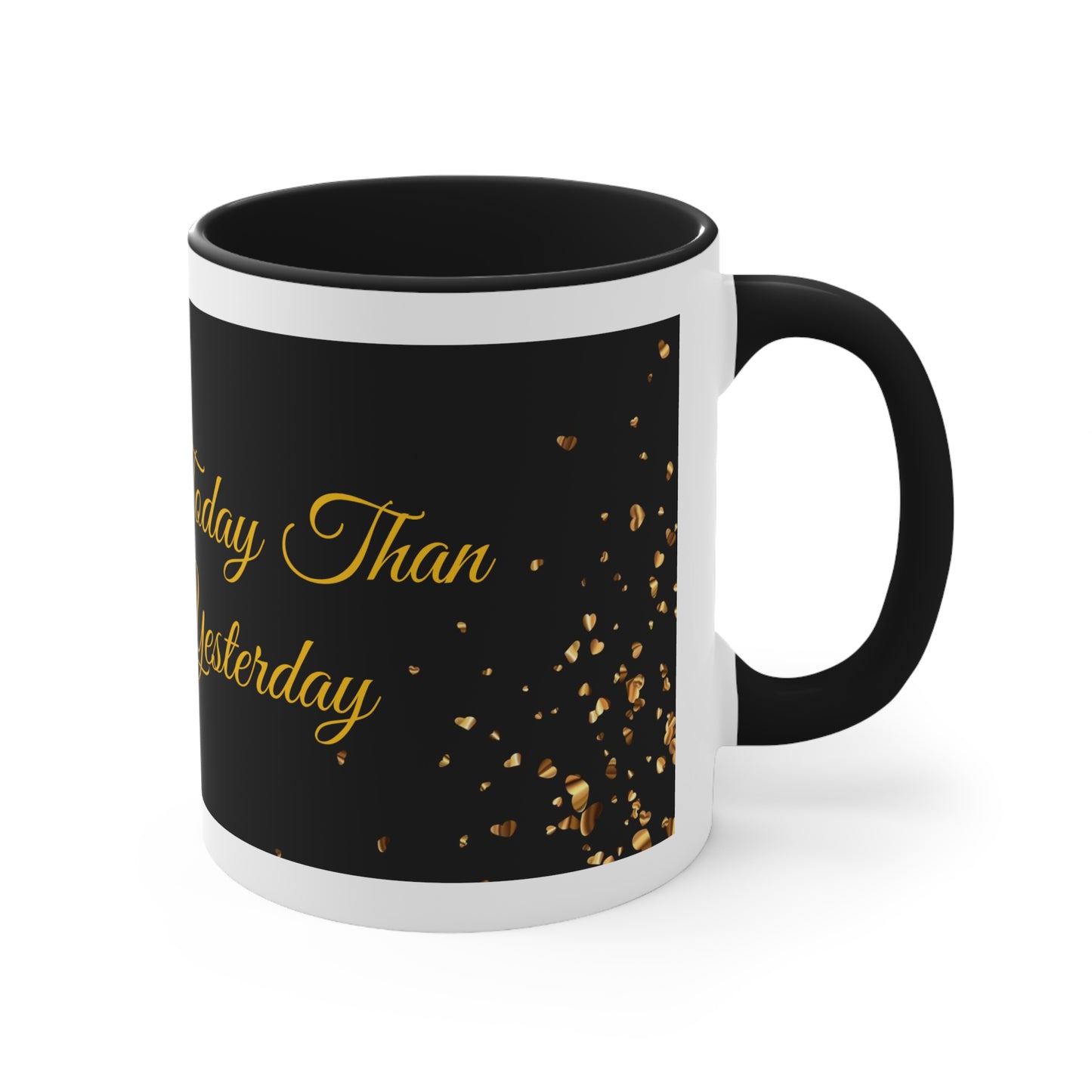 Be Better Today Sparkling Golden Heart Ceramic 11oz Accent Coffee Mug
