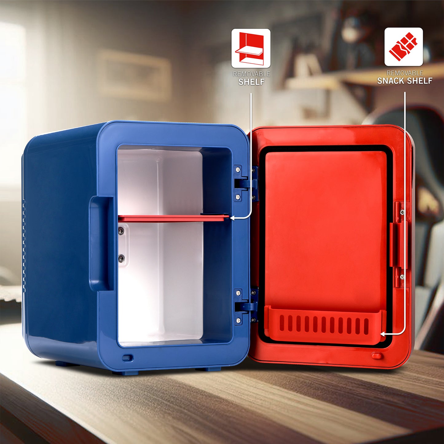 Marvel Spiderman Blue Red 6 Can Mini Fridge Thermoelectric Cooler 4 Litre