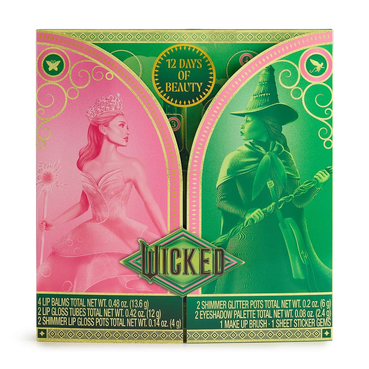 Wicked 12 Days of Beauty Advent Calendar – Holiday Makeup Gift Set for Girls & Teens