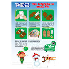 Pez Mini Christmas Gingerbread House Kit - Real Pez Candy, Icing, Pre-Baked Cookies