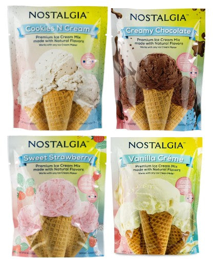 Ice Cream Maker Supply Bundle – 5-Piece Set with 8 lb Rock Salt & 4 Gourmet Ice Cream Mix Packets (Vanilla, Chocolate, Strawberry, Cookies & Cream)