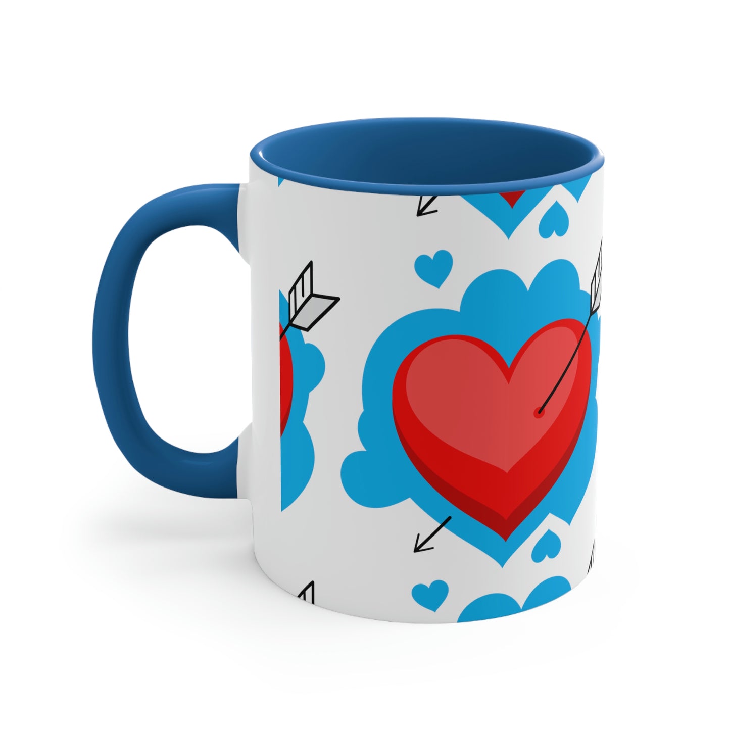 Love Hearts Accent Coffee Mug, 11oz