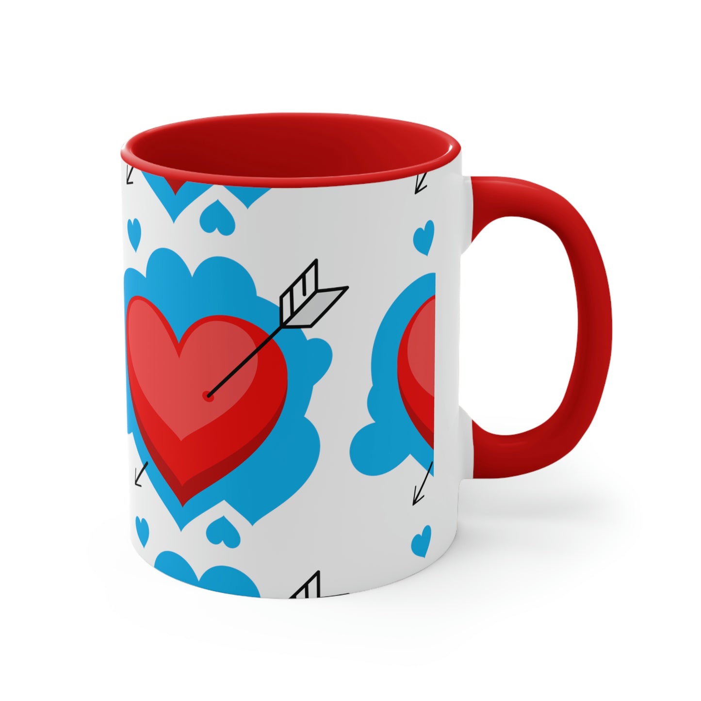 Love Hearts Accent Coffee Mug, 11oz