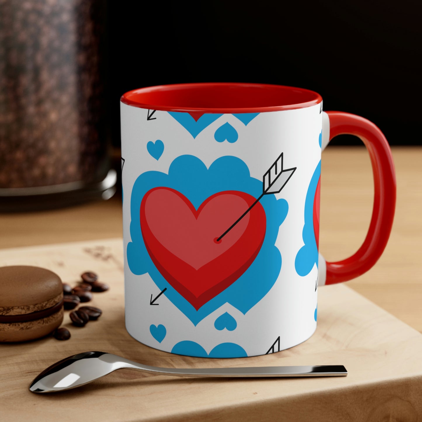 Love Hearts Accent Coffee Mug, 11oz
