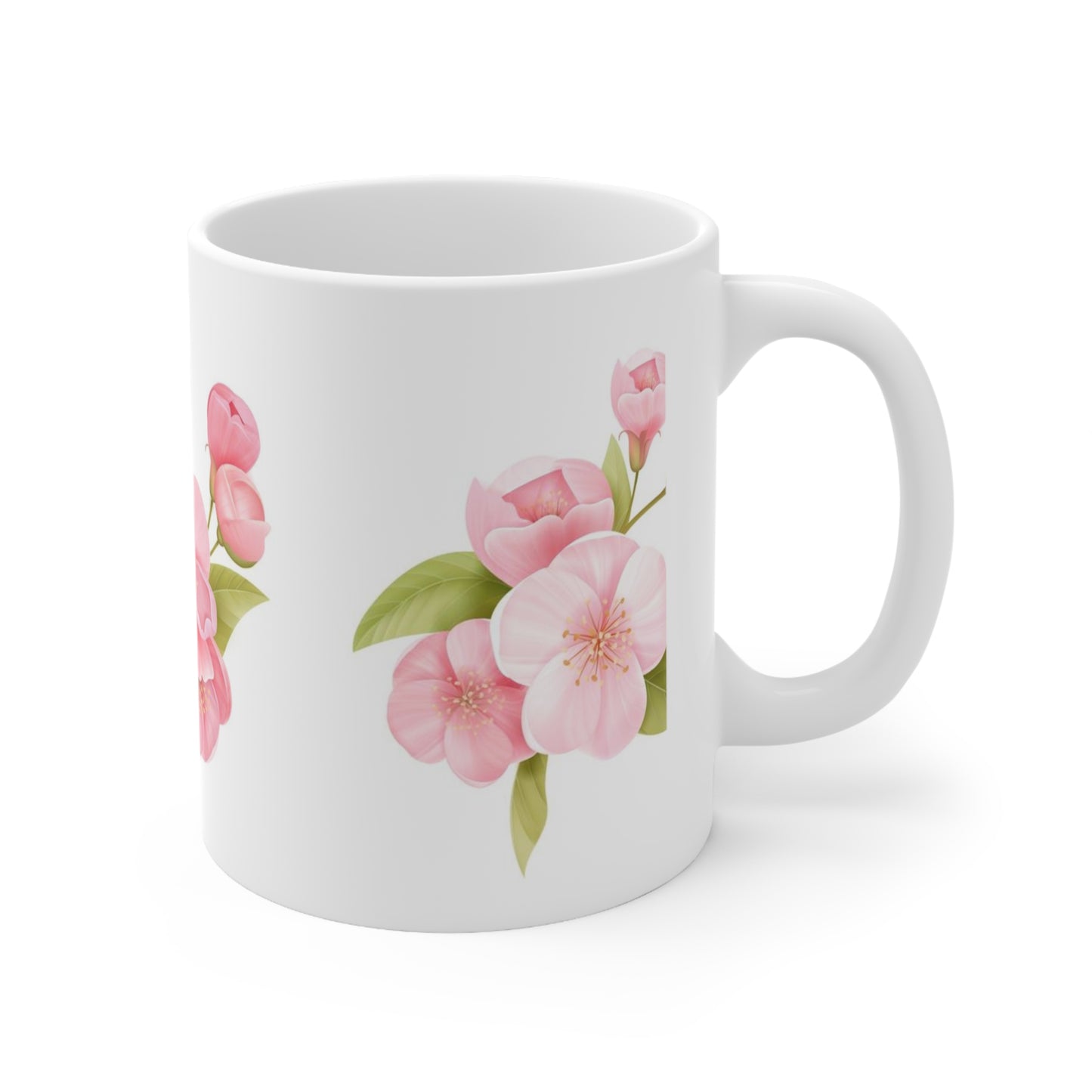 Spring Sakura Cherry Blooming Flowers Bouquet 11oz Ceramic Mug