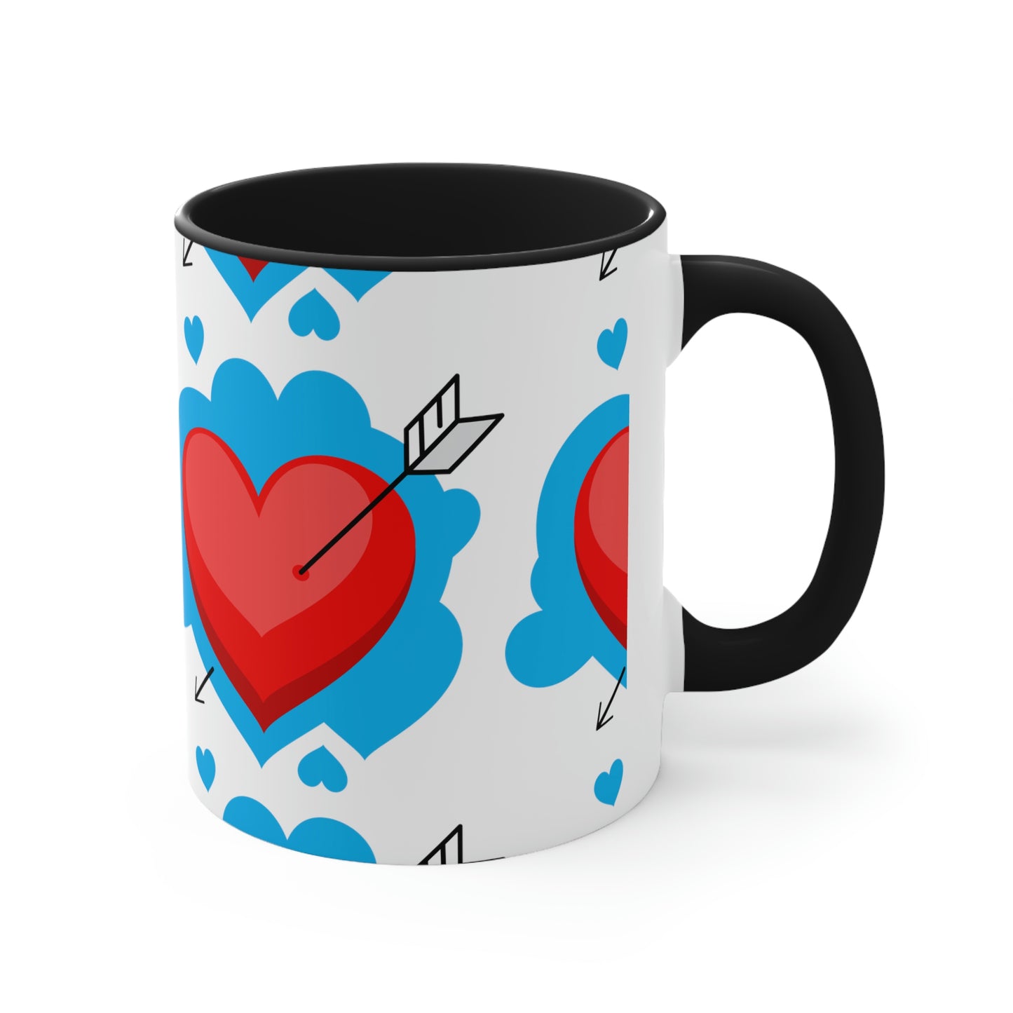 Love Hearts Accent Coffee Mug, 11oz
