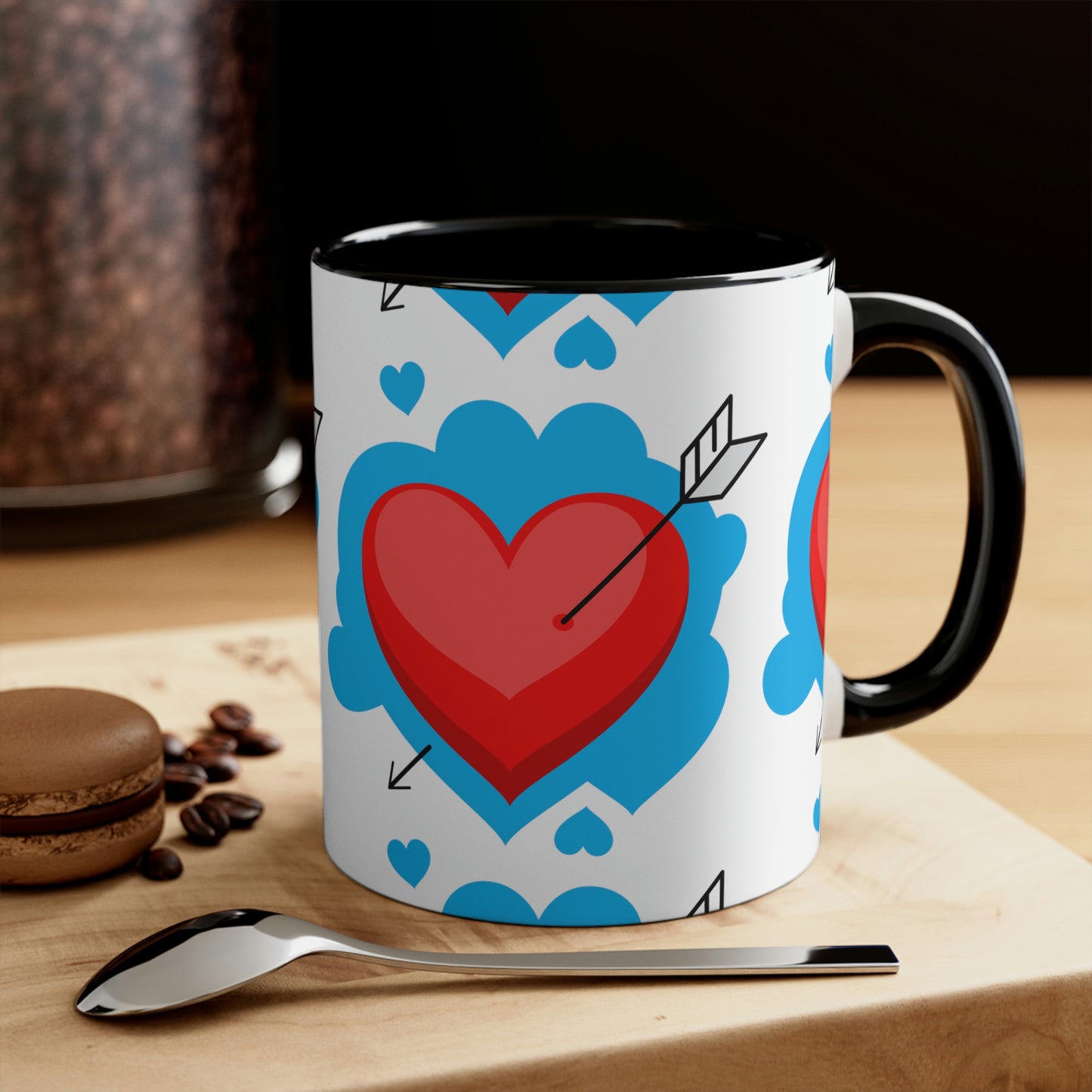 Love Hearts Accent Coffee Mug, 11oz