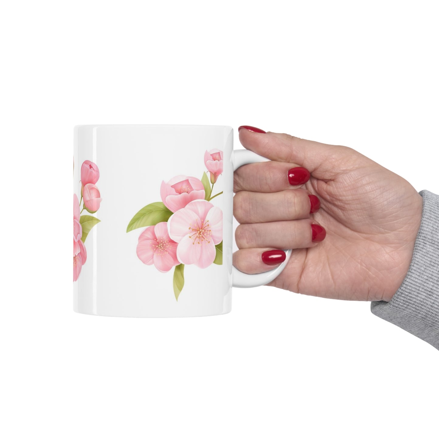 Spring Sakura Cherry Blooming Flowers Bouquet 11oz Ceramic Mug