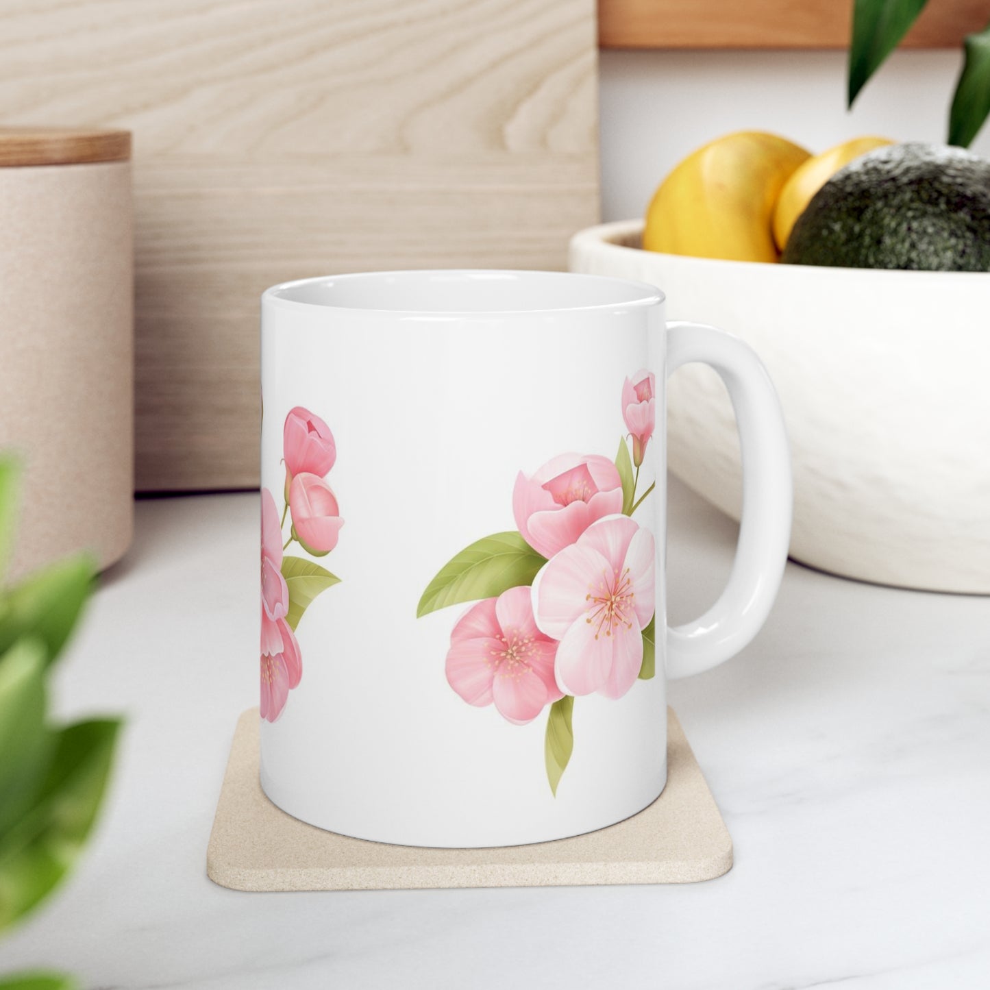 Spring Sakura Cherry Blooming Flowers Bouquet 11oz Ceramic Mug