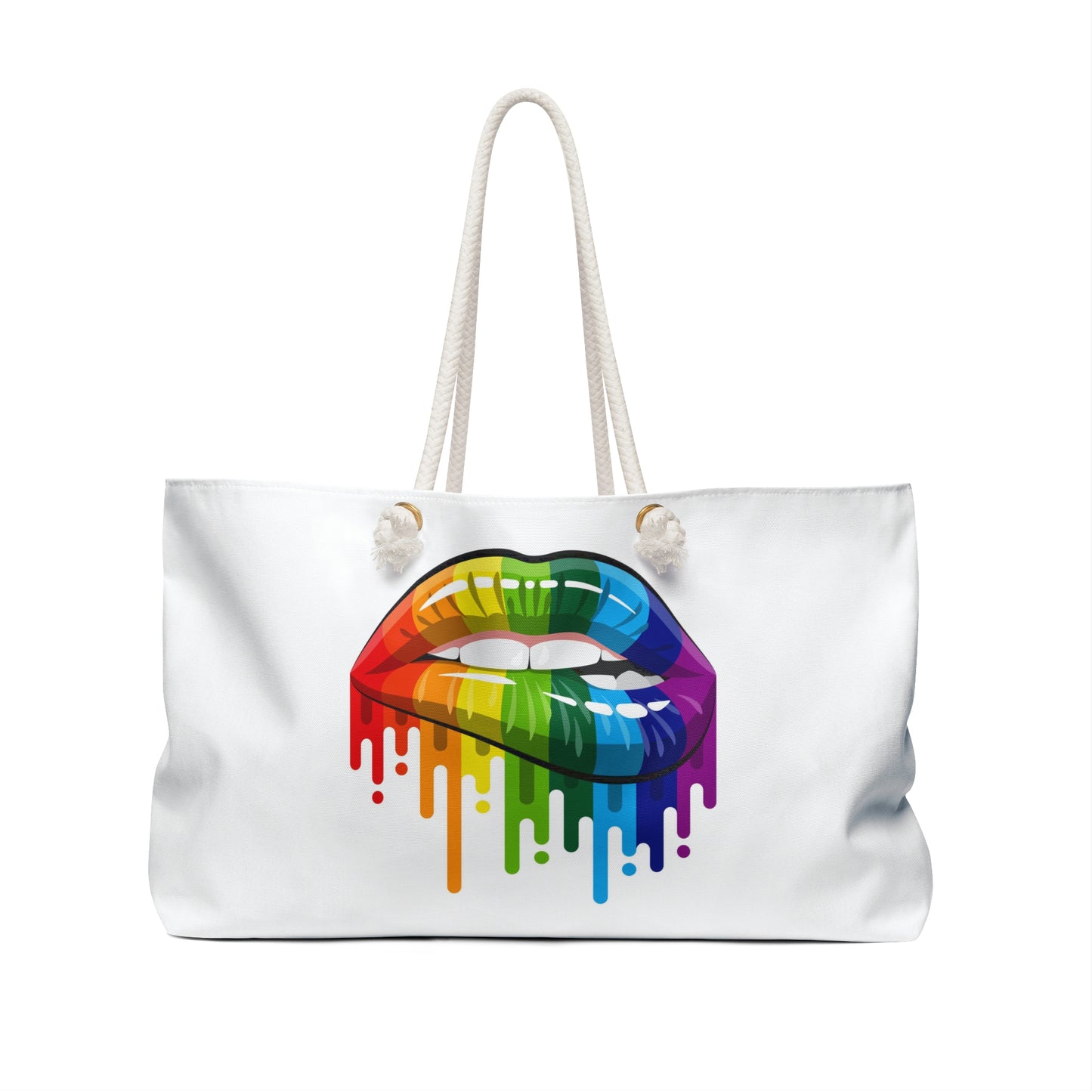 Open Mouth Rainbow Lip Weekender Bag