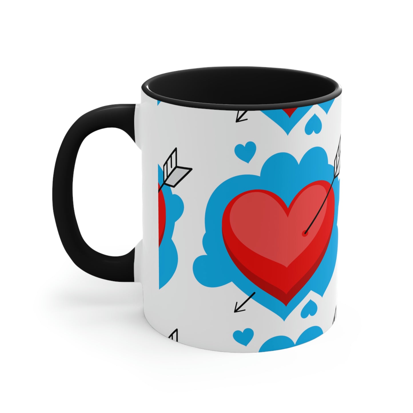 Love Hearts Accent Coffee Mug, 11oz