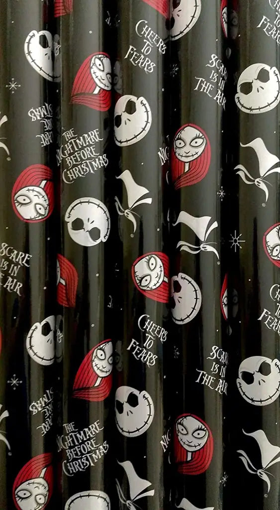 Nightmare Before Christmas on Black Wrapping Paper Gift Wrap