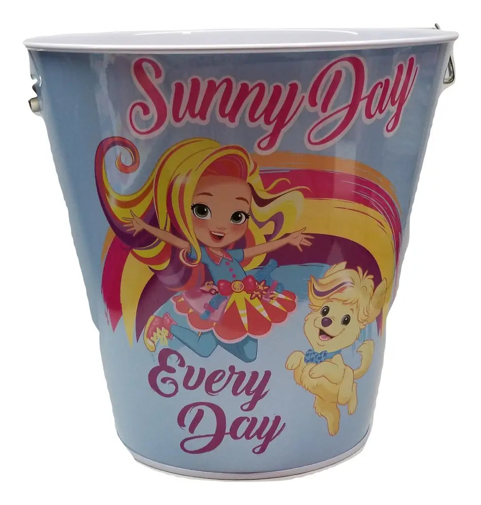 SunnyDay Themed Tin Pail with Bath Time Sunny Doll Activity