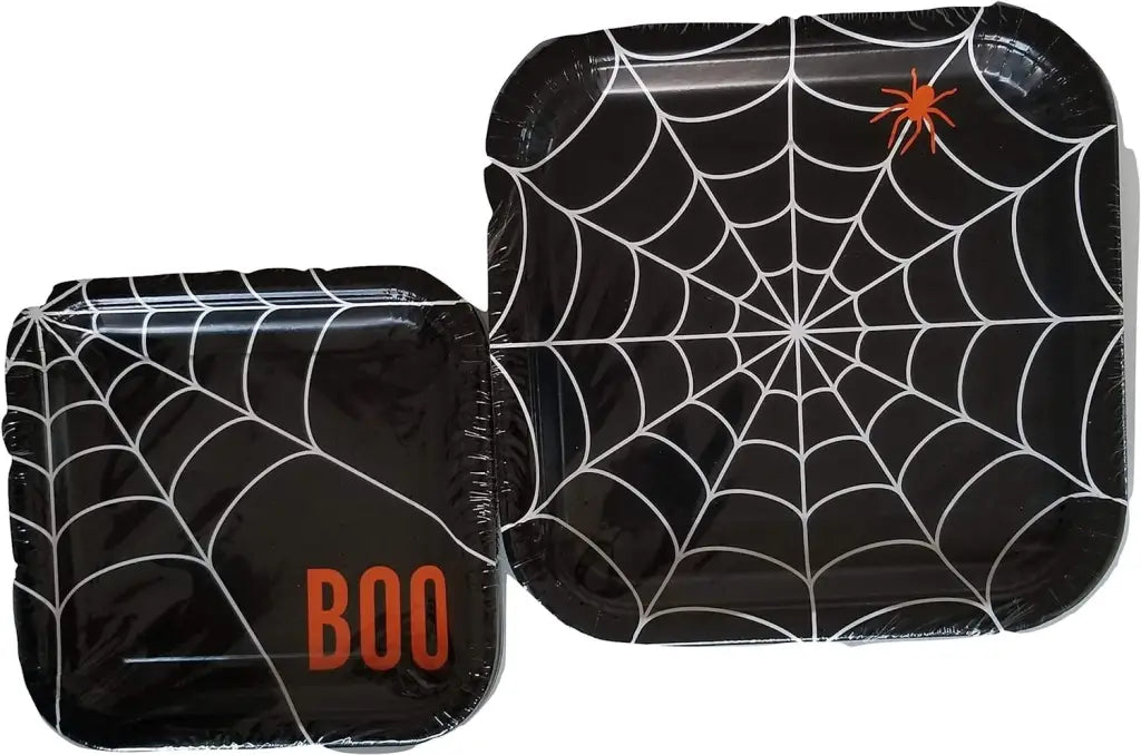Webs-Pumpkin & Skeletons Halloween Party Pack - Plates Cups