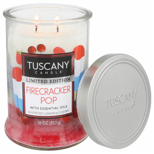 Tuscany Jar Candle Limited Edition Scented Triple Pour Firecracker Pop