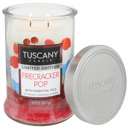 Tuscany Jar Candle Limited Edition Scented Triple Pour Firecracker Pop