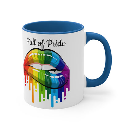 Open Mouth Rainbow Lips Full of Pride Coffee Mug, 11oz