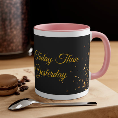 Be Better Today Sparkling Golden Heart Ceramic 11oz Accent Coffee Mug